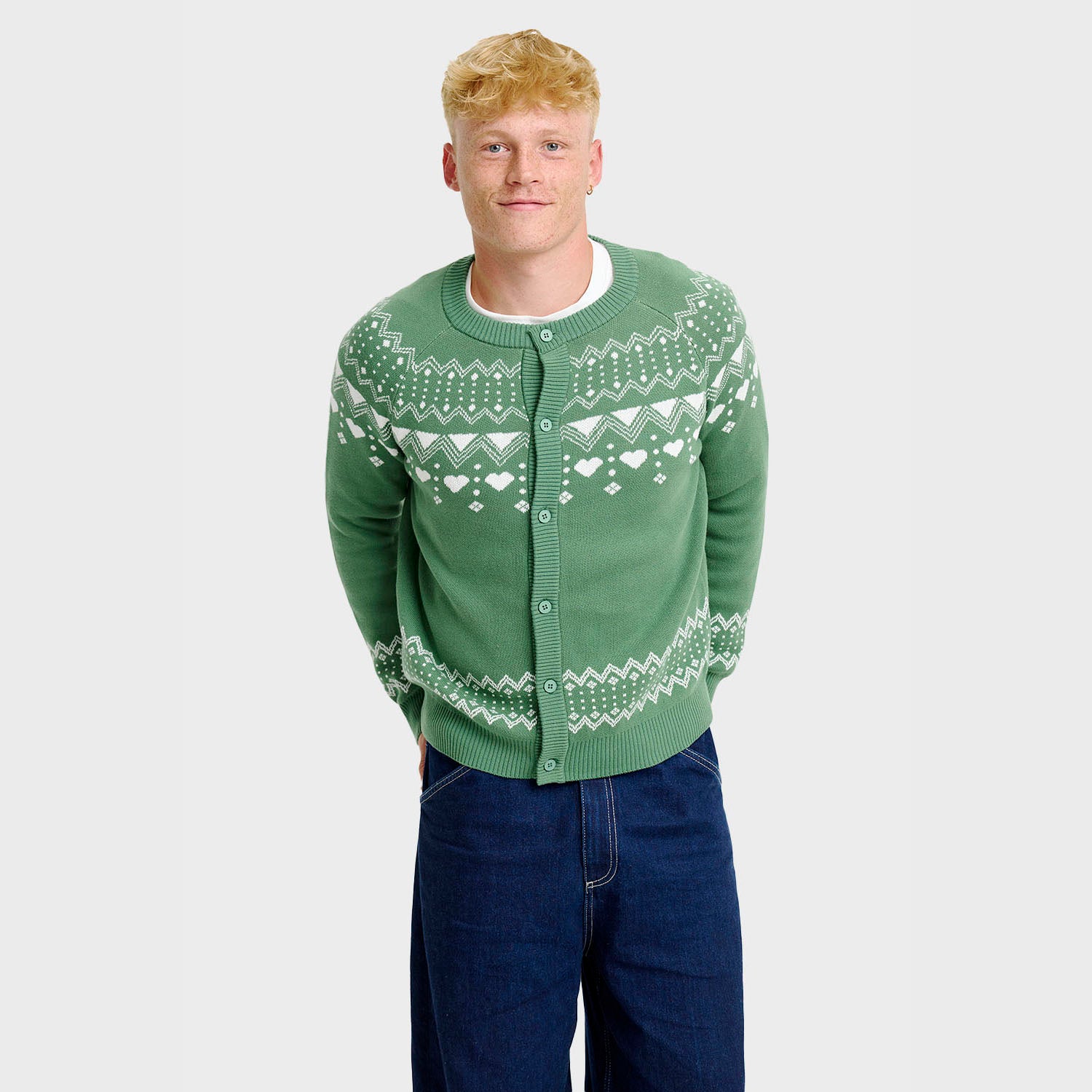 Den simple julecardigan - Herre